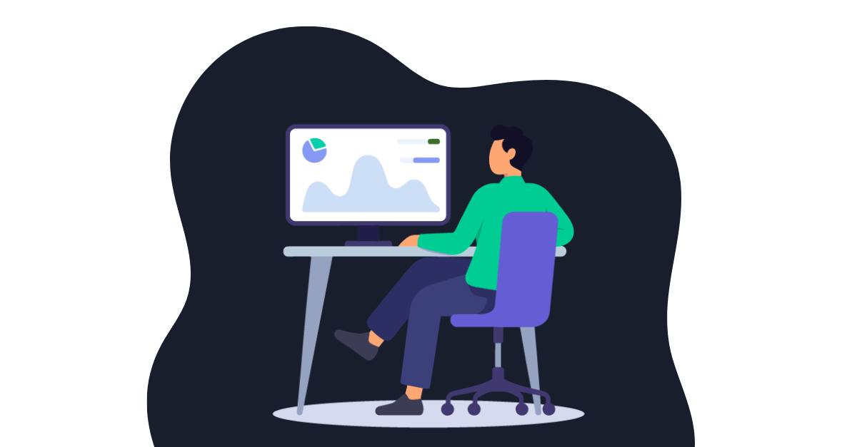 Featured Image: Illustration of a startup founder reviewing efficiency metrics on a dashboard