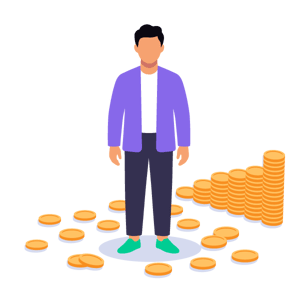 founder-arranging-scattered-coins-into-stack
