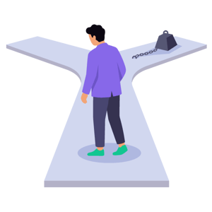 founder-choosing-clear-path-over-weighted-path