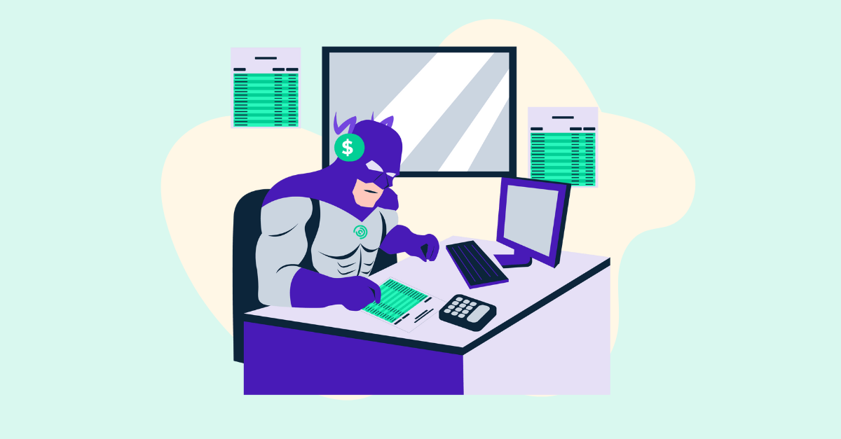 Featured image: Batman struggling to read a balance sheet