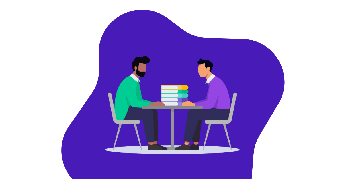 Featured Image: Illustration of a founder walks into a Series A conversation prepared, meeting an investor with confidence