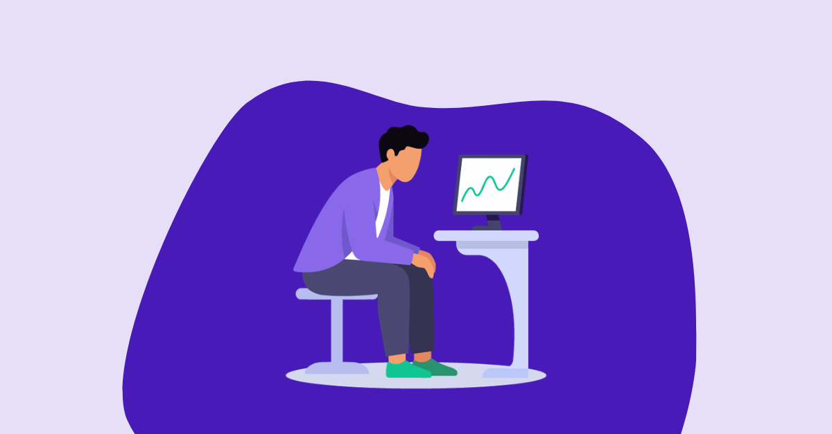 Featured image: Illustration of a founder monitoring closely the revenue growth of the business