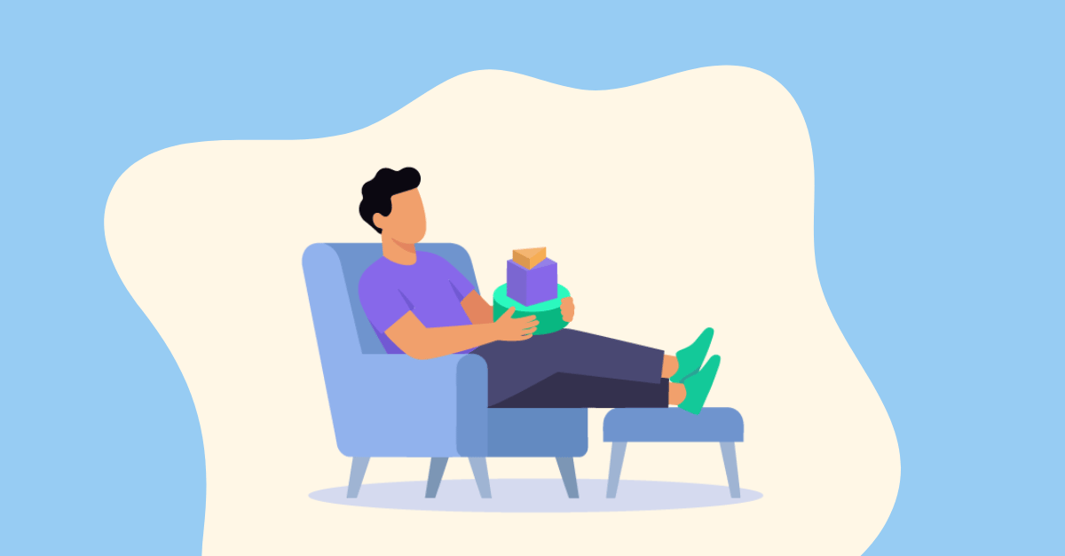 Featured image: Illustration of a founder relaxed and confident after organizing their startup budget.