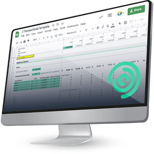 example of a transactional financial model template by Forecastr