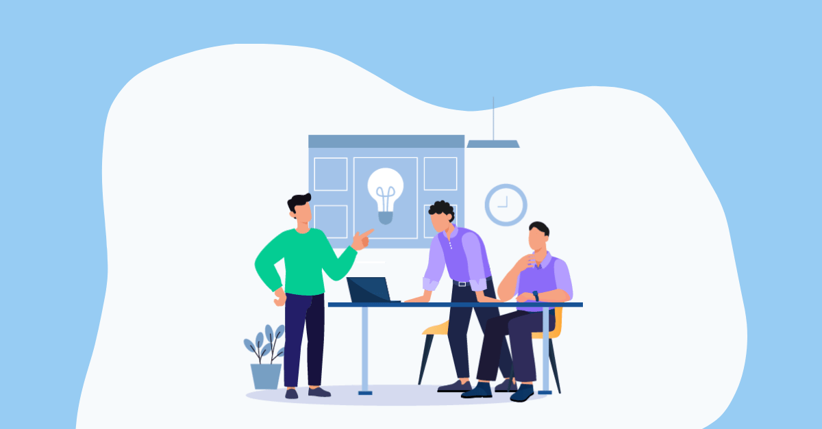 Featured image: Illustration of a founder pitching an investor