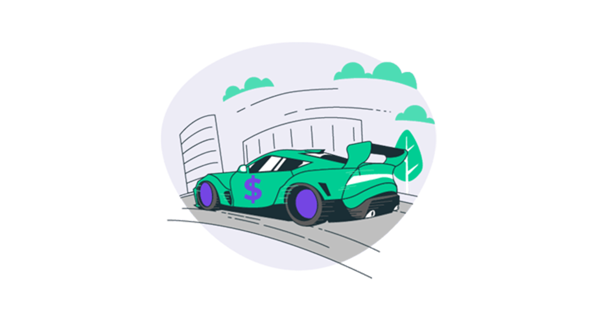 Illustration: Financial model portrayed as race car