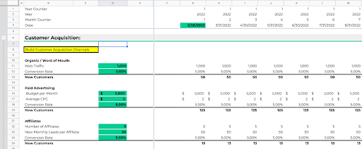 excel customer acquisition