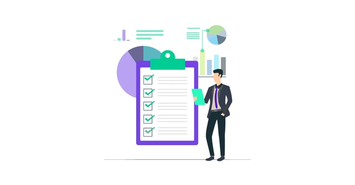 Illustration: Founder with checklist of fundraising software