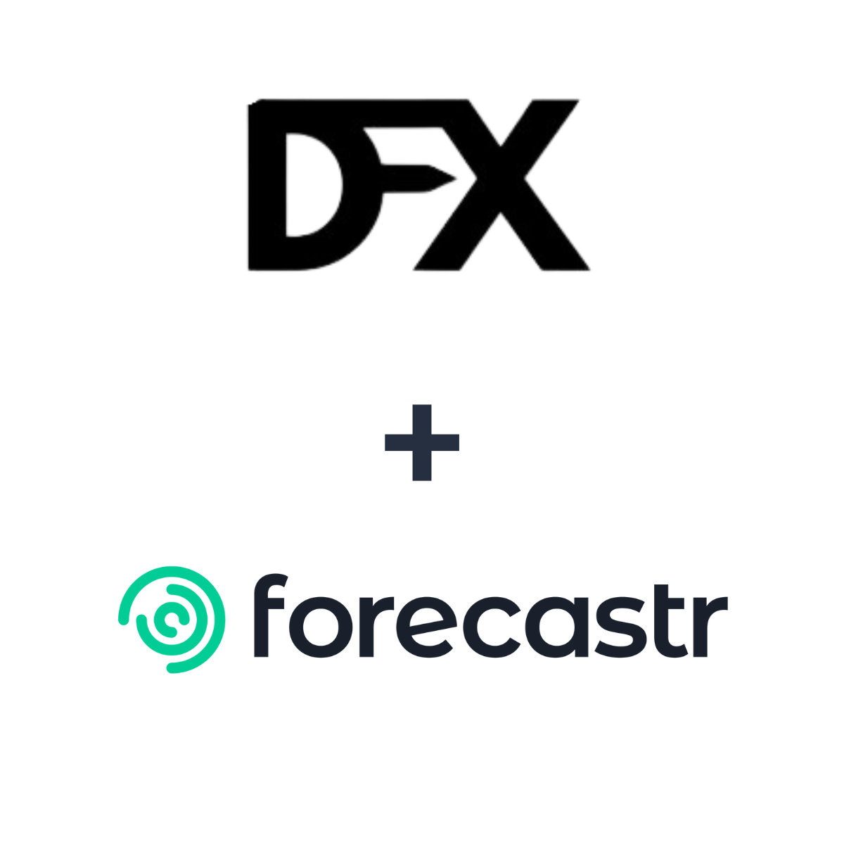 Partnership logos: Forecastr + DFX