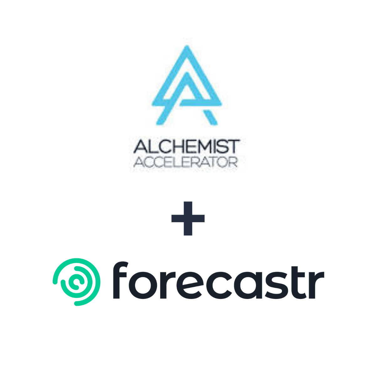 Partnership logos: Forecastr + Alchemist Accelerator
