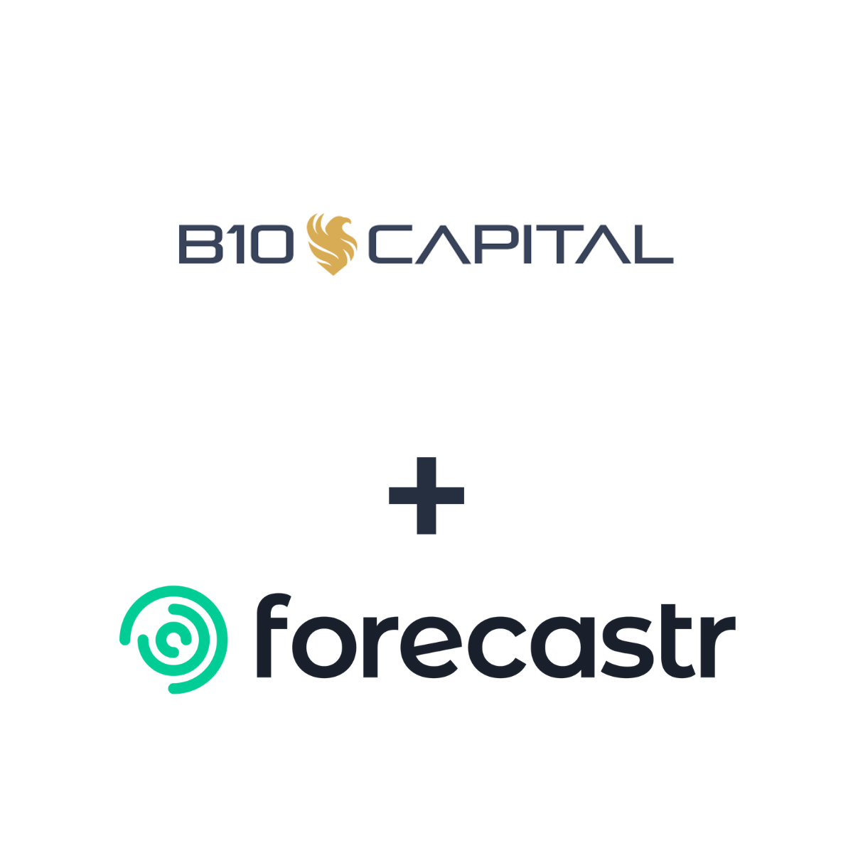 Partnership logos: Forecastr + B10 Capital