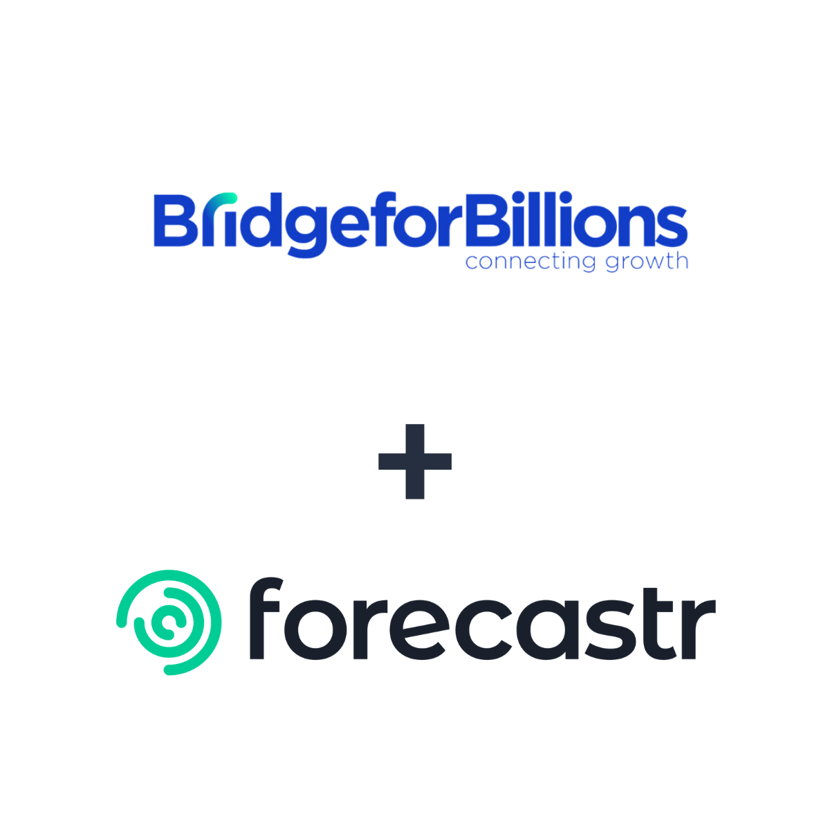 Partnership logos: Forecastr + Bridge For Billions