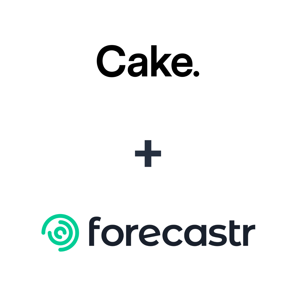 Partnership logos: Forecastr + Cake Equity