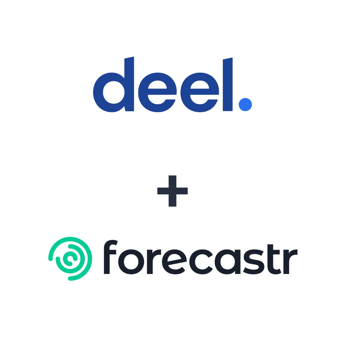 Partnership logos: Deel + Forecastr