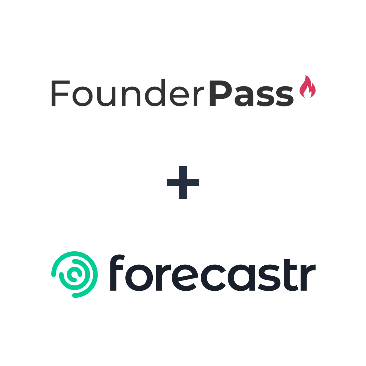 Partnership logos: Forecastr + FounderPass
