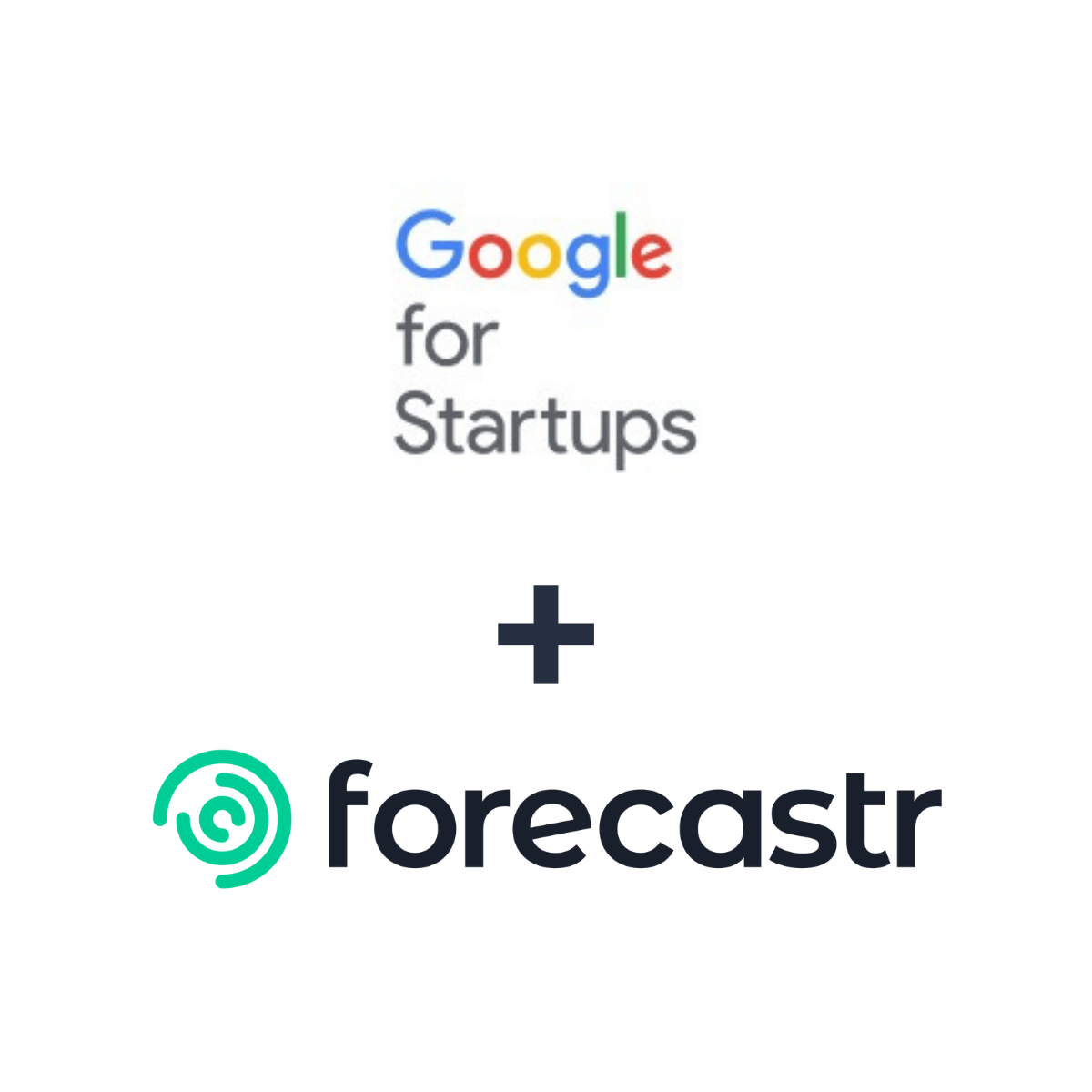 Partnership logos: Forecastr + Google for Startups
