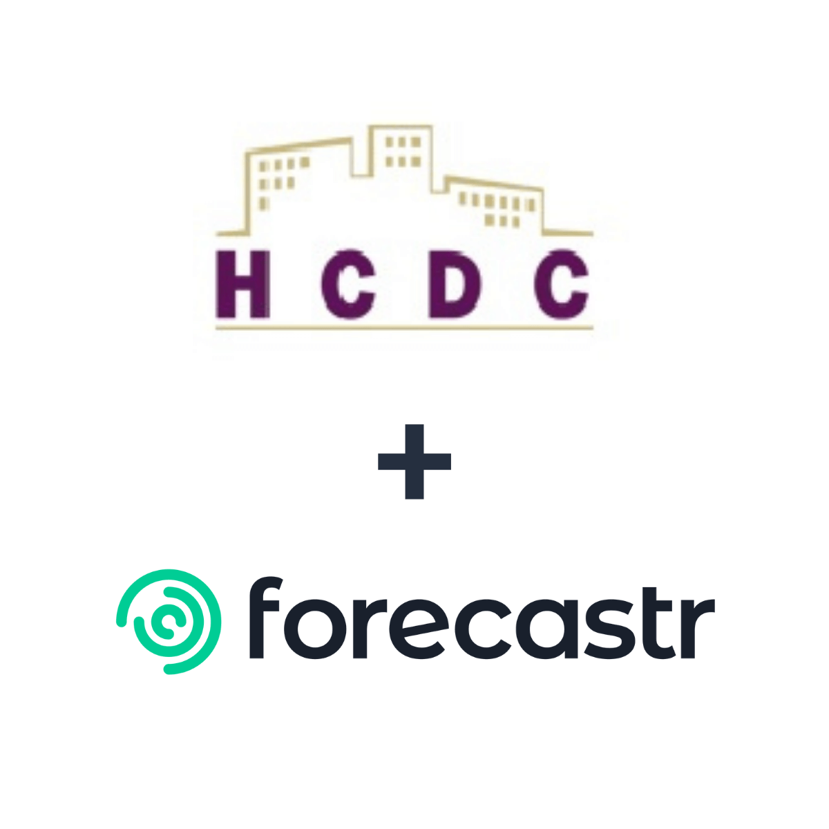 Partnership logos: Forecastr + HCDC