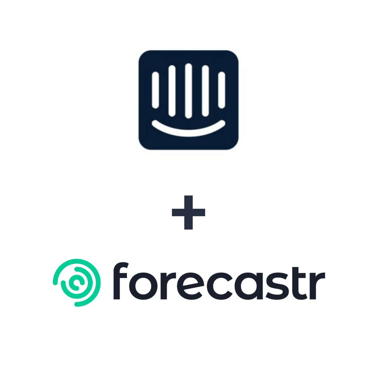 Partnership logos: Forecastr + Intercom