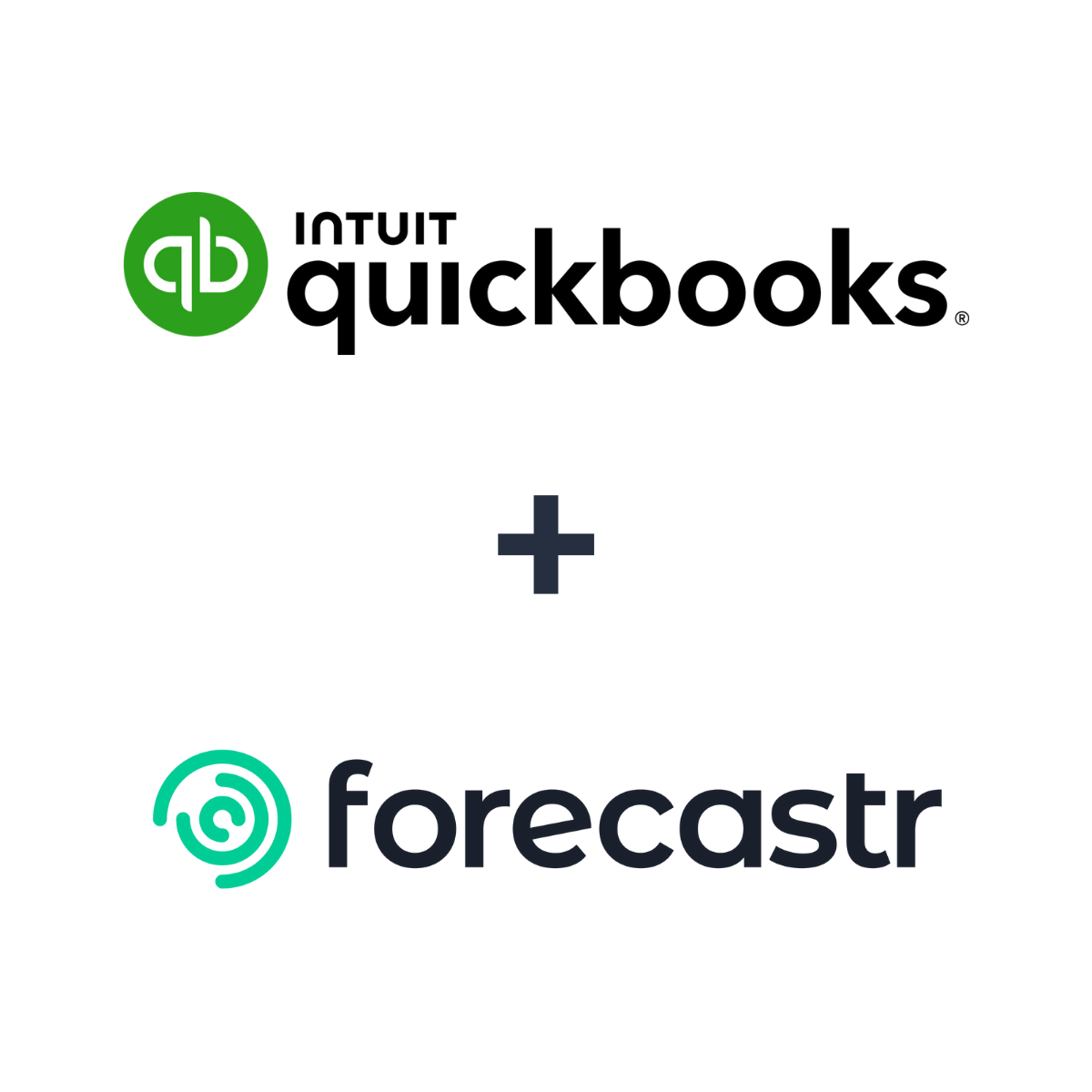 Partnership logos: Intuit QuickBooks + Forecastr