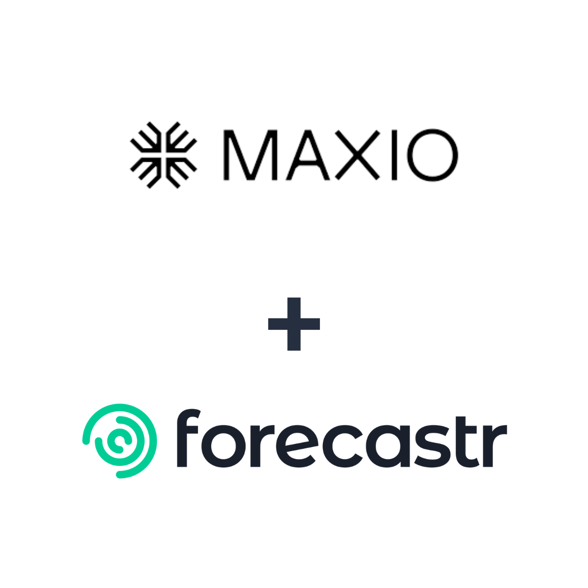 Partnership logos: Forecastr + Maxio