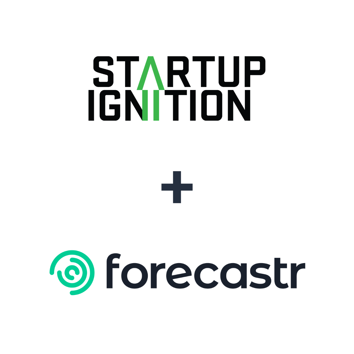 Partnership logos: Forecastr + Startup Ignition